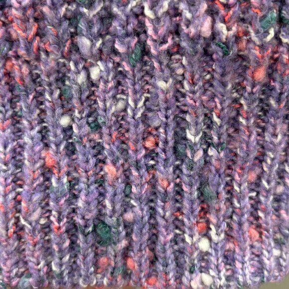 NOBO Womens Polyester/Acrylic Cropped Sweater Size LG Purple Pull Over Crew Neck - Picture 7 of 10